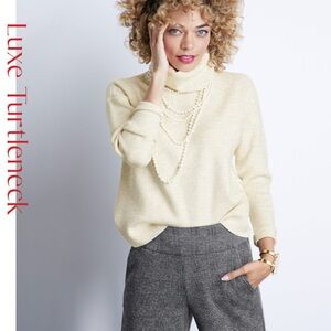 CAbi Cream Turtleneck Sweater